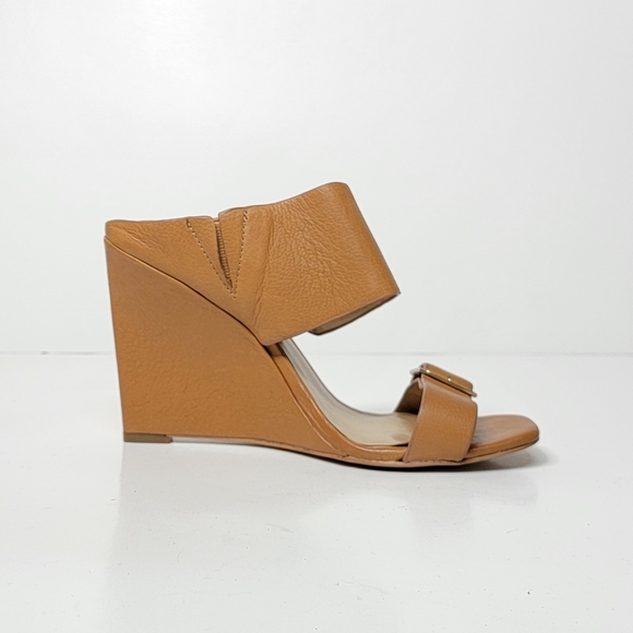 ANN TAYLOR Leather strappy Slip-on Open Toe wedge sandals size 6 - Picture 3 of 16